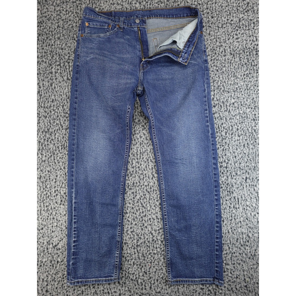 Levi's 505 Regular Fit Jeans Mens 34x30 Blue Straight‎ Leg Stretch Denim